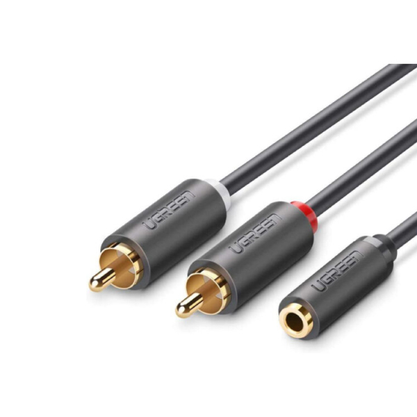 UGREEN 10588 3.5mm Female to 2RCA Male 1M Audio Cable