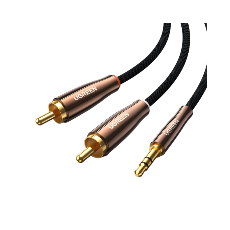 Ugreen 3.5mm Male to 2x RCA Male Copper Braided Cable (2m)